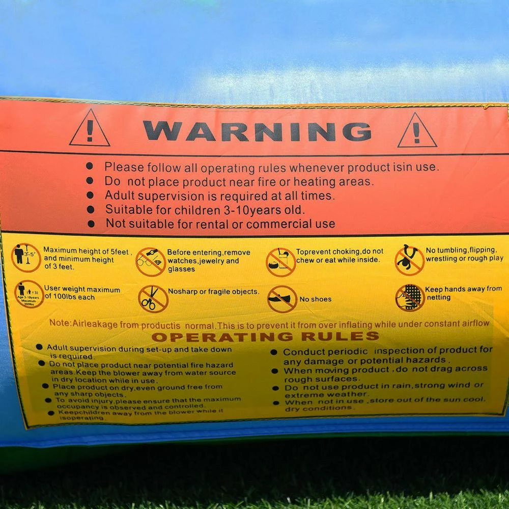 Multi-color Kid Inflatable Bounce House Castle Moonwalk Playhouse Jumper Slide by Costway 8 Multi-color Kid Inflatable Bounce House Castle Moonwalk Playhouse Jumper Slide by Costway - Image 6