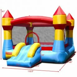 Multi-color Kid Inflatable Bounce House Castle Moonwalk Playhouse Jumper Slide by Costway 10 Multi-color Kid Inflatable Bounce House Castle Moonwalk Playhouse Jumper Slide by Costway -Pool Supplies Sales Store multi color costway pool toys op70020 c3 1000
