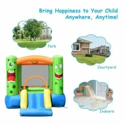 Multi-Color Kids Playing Inflatable Bounce House Jumping Castle Game Fun Slider 480-Watt Blower by Costway -Pool Supplies Sales Store multi color costway pool toys op70022 1f 1000