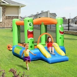 Multi-Color Kids Playing Inflatable Bounce House Jumping Castle Game Fun Slider 480-Watt Blower by Costway -Pool Supplies Sales Store multi color costway pool toys op70022 e1 1000