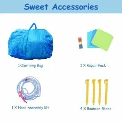 Multi-Color Inflatable Bounce House Water Slide with Climbing Wall Splash Pool Water Cannon by Costway -Pool Supplies Sales Store multi color costway pool toys op70101 76 1000