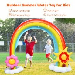 Inflatable Rainbow Sprinkler Summer Outdoor Kids Spray Water Toy Yard Party Pool by Costway 16 Inflatable Rainbow Sprinkler Summer Outdoor Kids Spray Water Toy Yard Party Pool by Costway -Pool Supplies Sales Store multi color costway pool toys op70505 1f 1000