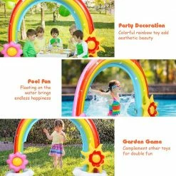 Inflatable Rainbow Sprinkler Summer Outdoor Kids Spray Water Toy Yard Party Pool by Costway 15 Inflatable Rainbow Sprinkler Summer Outdoor Kids Spray Water Toy Yard Party Pool by Costway -Pool Supplies Sales Store multi color costway pool toys op70505 4f 1000