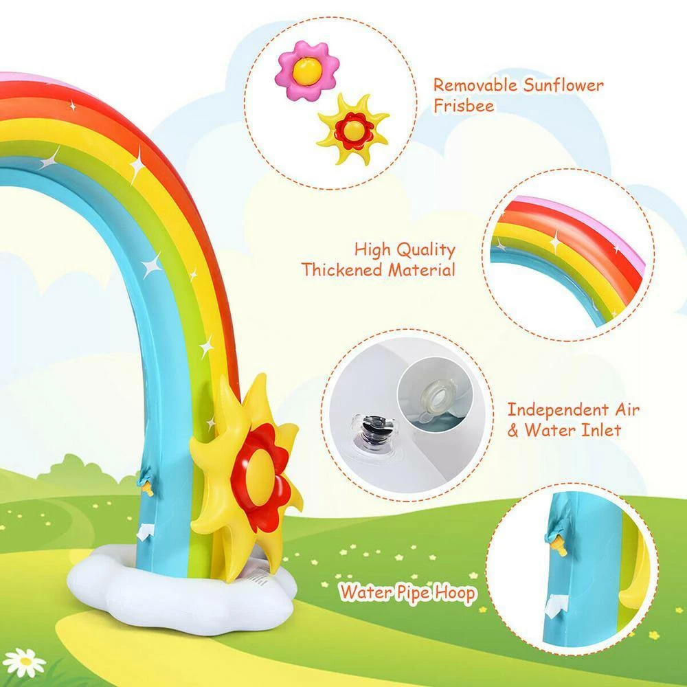 Inflatable Rainbow Sprinkler Summer Outdoor Kids Spray Water Toy Yard Party Pool by Costway 5 Inflatable Rainbow Sprinkler Summer Outdoor Kids Spray Water Toy Yard Party Pool by Costway - Image 3