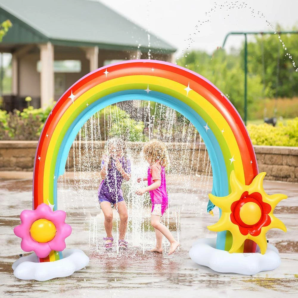 Inflatable Rainbow Sprinkler Summer Outdoor Kids Spray Water Toy Yard Party Pool by Costway 4 Inflatable Rainbow Sprinkler Summer Outdoor Kids Spray Water Toy Yard Party Pool by Costway - Image 2