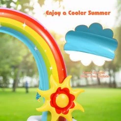 Inflatable Rainbow Sprinkler Summer Outdoor Kids Spray Water Toy Yard Party Pool by Costway 18 Inflatable Rainbow Sprinkler Summer Outdoor Kids Spray Water Toy Yard Party Pool by Costway -Pool Supplies Sales Store multi color costway pool toys op70505 fa 1000