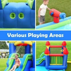 Multi-Color Inflatable Castle Bouncer Bounce House Slide Water Park BallPit with 580-Watt Blower by Costway -Pool Supplies Sales Store multi color costway pool toys op70586 66 1000