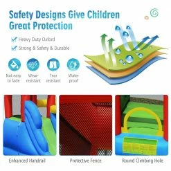Inflatable Bouncer Water Slide Bounce House Splash Pool without Blower by Costway -Pool Supplies Sales Store multi color costway pool toys op70640 fa 1000