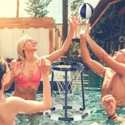 Basketball Hoop Pool Toy Set by Hey! Play! 12 Basketball Hoop Pool Toy Set by Hey! Play! -Pool Supplies Sales Store multi colored hey play pool toys hw3500114 1f 1000