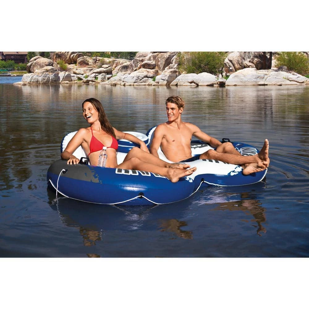 River Run II White Round Vinyl 2-Person Water and Pool Tube with Cooler and Connectors (2-Pack) by Intex 8 River Run II White Round Vinyl 2-Person Water and Pool Tube with Cooler and Connectors (2-Pack) by Intex - Image 6