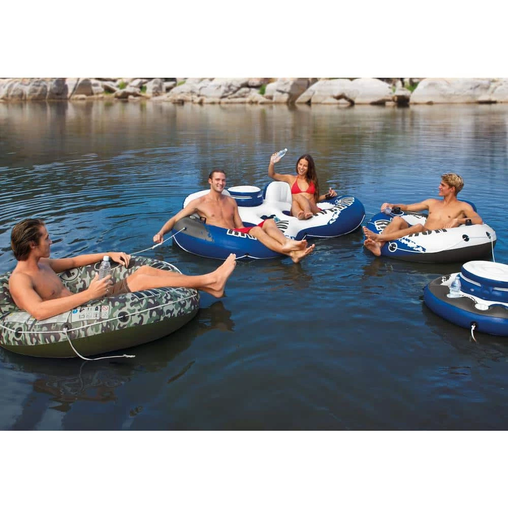 River Run II White Round Vinyl 2-Person Water and Pool Tube with Cooler and Connectors (2-Pack) by Intex 5 River Run II White Round Vinyl 2-Person Water and Pool Tube with Cooler and Connectors (2-Pack) by Intex - Image 3