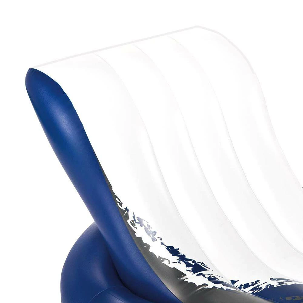 White Vinyl Rectangular Inflatable Floating Comfortable Recliner Pool Lounges with Cup Holders (2-Pack) by Intex 6 White Vinyl Rectangular Inflatable Floating Comfortable Recliner Pool Lounges with Cup Holders (2-Pack) by Intex - Image 4