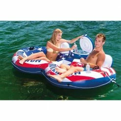 American Flag Inflatable 2-Person Pool Tube Float with Cooler by Intex -Pool Supplies Sales Store multi colored intex pool floats 56855vm 40 1000