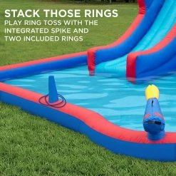 Inflatable Water Slide, Blow up Pool and Bounce House for Backyard by SUNNY & FUN -Pool Supplies Sales Store multi colored pool toys sfwtr863 fa 1000