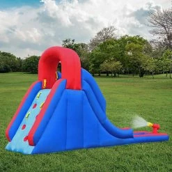 Inflatable Water Slide and Blow up Pool, Kids Water Park for Backyard by SUNNY & FUN -Pool Supplies Sales Store multi colored pool toys sfwtr864 66 1000