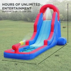 Inflatable Water Slide and Blow up Pool, Kids Water Park for Backyard by SUNNY & FUN -Pool Supplies Sales Store multi colored pool toys sfwtr864 c3 1000