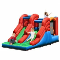 Inflatable Bounce House Multi 3-in-1 Dual Slides Jumping Castle Bouncer without Blower by Costway -Pool Supplies Sales Store multi costway pool toys op70800 c3 1000