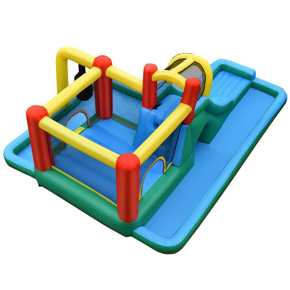 Fabric Slide Water Park Climbing Bouncer Pendulum Tunnel Game without Blower by Costway 5 Fabric Slide Water Park Climbing Bouncer Pendulum Tunnel Game without Blower by Costway - Image 3