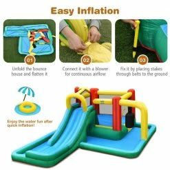 Fabric Slide Water Park Climbing Bouncer Pendulum Tunnel Game without Blower by Costway 21 Fabric Slide Water Park Climbing Bouncer Pendulum Tunnel Game without Blower by Costway -Pool Supplies Sales Store multi costway pool toys op70801 76 1000
