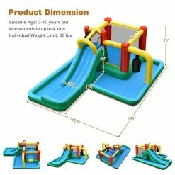 Fabric Slide Water Park Climbing Bouncer Pendulum Tunnel Game without Blower by Costway 16 Fabric Slide Water Park Climbing Bouncer Pendulum Tunnel Game without Blower by Costway -Pool Supplies Sales Store multi costway pool toys op70801 c3 1000