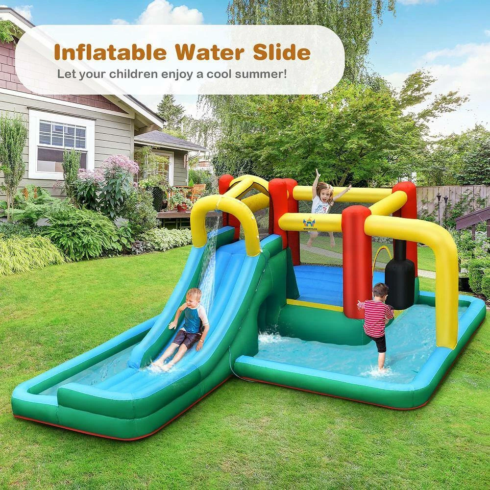 Fabric Slide Water Park Climbing Bouncer Pendulum Tunnel Game without Blower by Costway 4 Fabric Slide Water Park Climbing Bouncer Pendulum Tunnel Game without Blower by Costway - Image 2