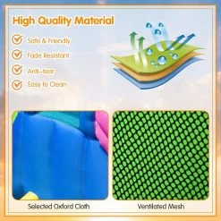 Fabric Inflatable Bounce Castle Dual Slides Jumping Bouncer with Climbing Wall by Costway -Pool Supplies Sales Store multi costway pool toys op70804 1d 1000