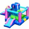 Fabric Inflatable Bounce Castle Dual Slides Jumping Bouncer with Climbing Wall by Costway -Pool Supplies Sales Store multi costway pool toys op70804 64 1000