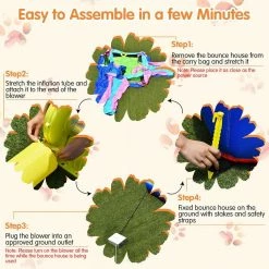 Fabric Inflatable Bounce Castle Dual Slides Jumping Bouncer with Climbing Wall by Costway -Pool Supplies Sales Store multi costway pool toys op70804 fa 1000