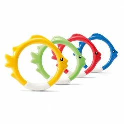 Diving Swimming Pool Kids Toy Play Underwater Fish Rings Sticks (4-Pack) by Intex