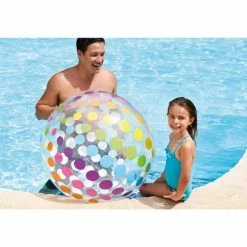 Jumbo Multi-Color Inflatable Glossy Big Polka-Dot Colorful Giant Pool Beach Ball by Intex -Pool Supplies Sales Store multi intex pool toys 59065ep wmt 4f 1000