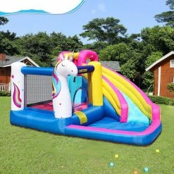 Colorful Oxford Fabric 450-Watt Oxford Cloth Bouncy Castle Bounce House Slide Jump Playable Water Blower by Unbranded -Pool Supplies Sales Store multi pool toys gm lh 94 1f 1000