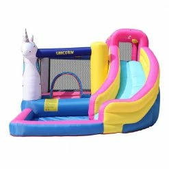 Colorful Oxford Fabric 450-Watt Oxford Cloth Bouncy Castle Bounce House Slide Jump Playable Water Blower by Unbranded -Pool Supplies Sales Store multi pool toys gm lh 94 4f 1000