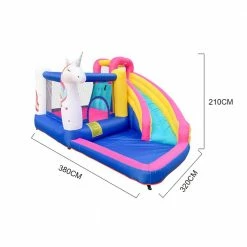 Colorful Oxford Fabric 450-Watt Oxford Cloth Bouncy Castle Bounce House Slide Jump Playable Water Blower by Unbranded -Pool Supplies Sales Store multi pool toys gm lh 94 c3 1000