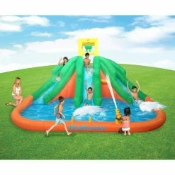 Multi-Colored Kahuna Triple Monster Inflatable Backyard Outdoor Kid Water Slide Park Pool by Unbranded -Pool Supplies Sales Store multi pool toys mti 90732 4f 1000