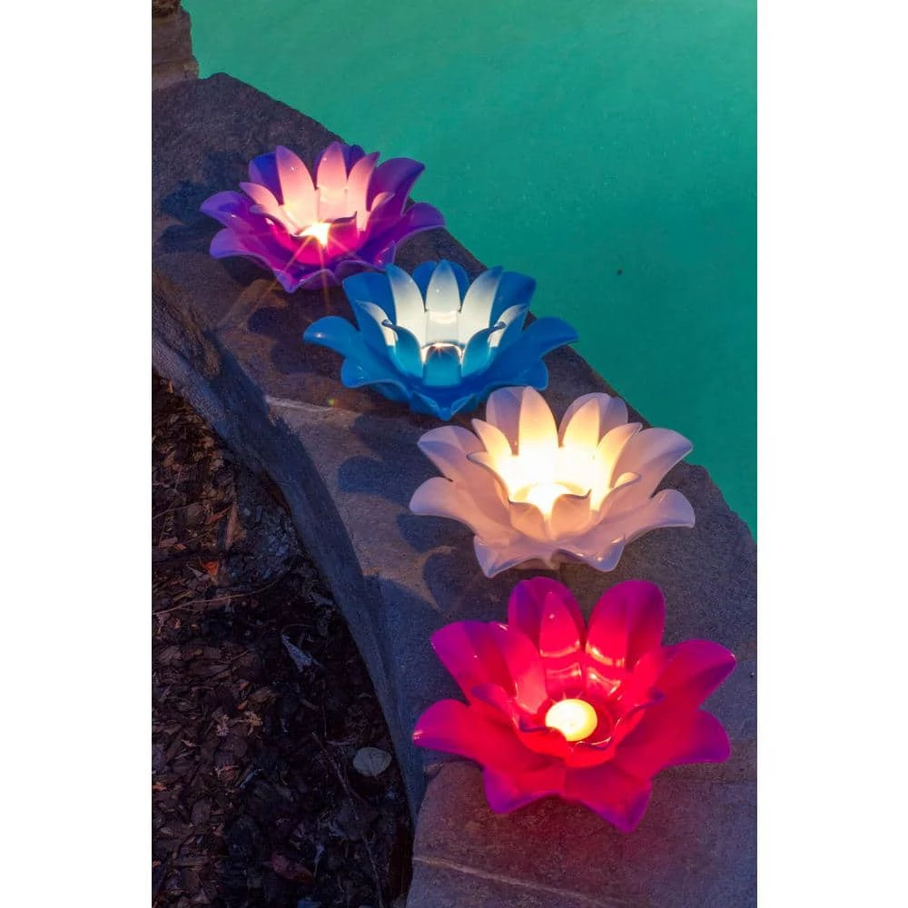 Floating Lotus Swimming Pool Lights (Set of 4) by Poolmaster 5 Floating Lotus Swimming Pool Lights (Set of 4) by Poolmaster - Image 3