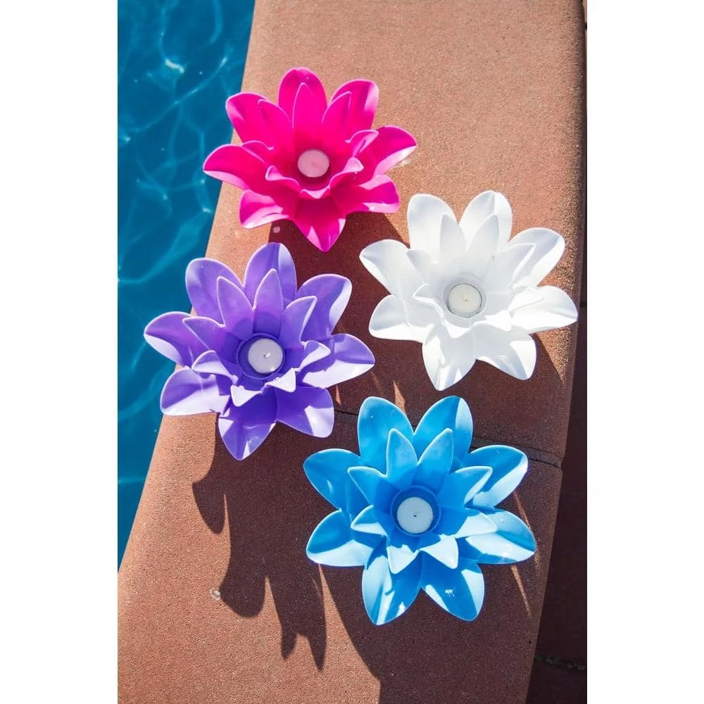 Floating Lotus Swimming Pool Lights (Set of 4) by Poolmaster 6 Floating Lotus Swimming Pool Lights (Set of 4) by Poolmaster - Image 4