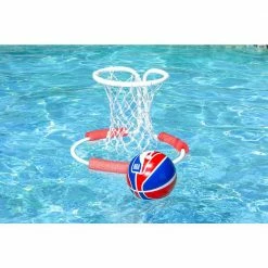 21 in. Dia NBA Floating Swimming Pool Basketball Game with Ball, White by Poolmaster -Pool Supplies Sales Store multi poolmaster pool toys 72704 1f 1000