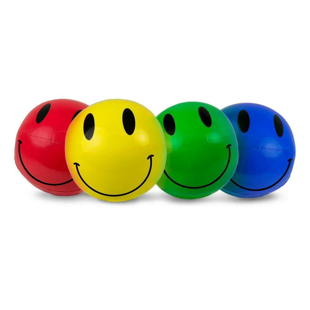 16 in. Smile Play Beach Balls (4-Pack) by Poolmaster 4 16 in. Smile Play Beach Balls (4-Pack) by Poolmaster - Image 2
