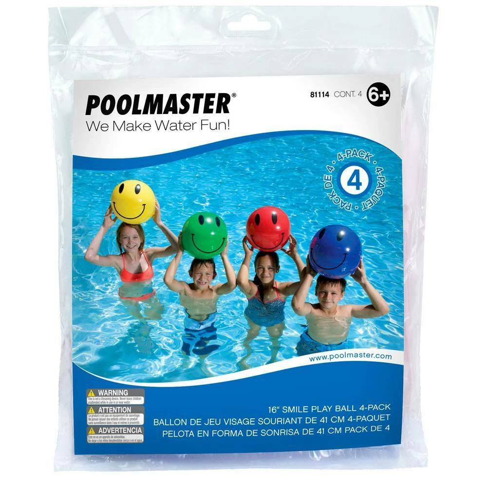 16 in. Smile Play Beach Balls (4-Pack) by Poolmaster 5 16 in. Smile Play Beach Balls (4-Pack) by Poolmaster - Image 3