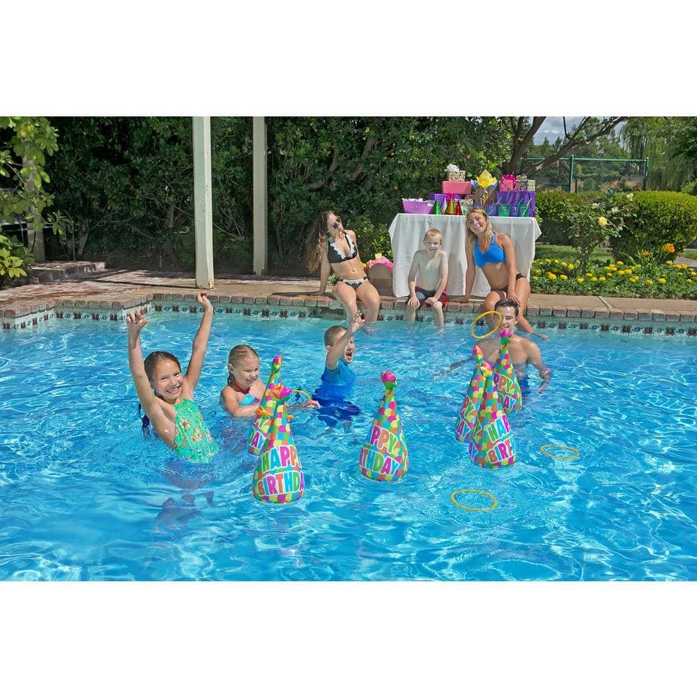 Party Hats Swimming Pool and Yard Ring Toss Game by Poolmaster 4 Party Hats Swimming Pool and Yard Ring Toss Game by Poolmaster - Image 2
