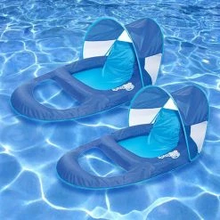 Spring Float Recliner Canopy Pool Float (2-Pack) by Swim Ways