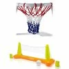 Super Hoops Floating Pool Basketball Game and Volleyball Game with Balls by Swimline