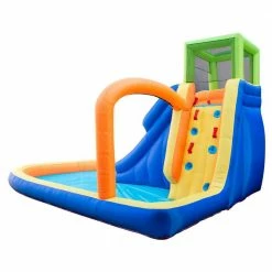 Backyard Splash Falls Water Park Inflatable PVC Waterfall Bouncer w/Blower, Multi-Color by BANZAI