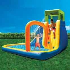 Backyard Splash Falls Water Park Inflatable PVC Waterfall Bouncer w/Blower, Multi-Color by BANZAI -Pool Supplies Sales Store multicolor banzai pool toys ban 40551 fa 1000