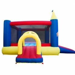 114 in. x 146 in. x 84 in. Rectangular Slide N Fun PVC Slide and Bounce House Set, Multicolored by BANZAI -Pool Supplies Sales Store multicolor banzai pool toys ban 41045 ban 37582 ban 30422 44 1000