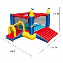 114 in. x 146 in. x 84 in. Rectangular Slide N Fun PVC Slide and Bounce House Set, Multicolored by BANZAI -Pool Supplies Sales Store multicolor banzai pool toys ban 41045 ban 37582 ban 30422 66 1000