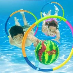 Melon Madness Pool Challenge Underwater PVC Water-Filled Ball w/Target Hoop, Multi-Color by BANZAI -Pool Supplies Sales Store multicolor banzai pool toys ban 43142 fa 1000