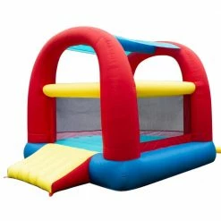 Canopy Bouncer PVC Inflatable Slide and Shaded Backyard Bounce House, Multi-Color by BANZAI