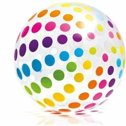 Jumbo Inflatable Glossy Big Polka-Dot Colorful Giant Beach Ball (24-Pack) by Intex