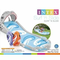 Surf 'N Slide Inflatable Kids Backyard Splash Water Slide with 2 Surf Rider by Intex -Pool Supplies Sales Store multicolor intex pool toys 57159ep 76 1000